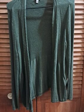 croft & barrow Forest Green Open-Front Ribbed Cardigan